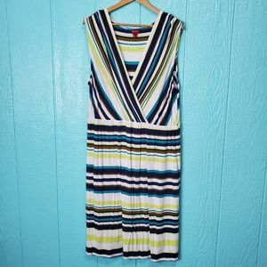 ♥️ MERONA stripe dress sleeveless elastic at waist Size 3